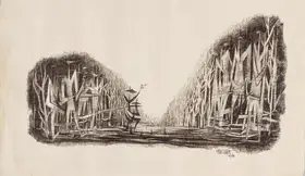Sadequain (Artist). Untitled (Figures in a Forest), 1962 | Drawing & Sketch