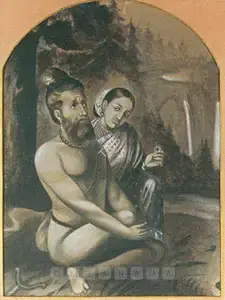 School of Raja Ravi Varma (Artist). Vishwamitra And Manacai, n.d. | Painting
