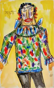 Souza, F.N. (Artist). Untitled (Clown), 1957 | Painting
