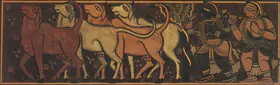 Roy, Jamini (Artist). Krishna and Balaram, The Cowherds, n.d. | Painting
