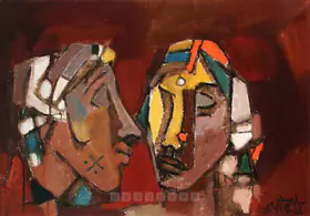 Husain, M.F. (Artist). Two Heads, n.d. | Painting