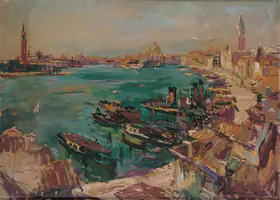 Langhammer, Walter (Artist). Back Bay Reclamation - Bombay, c.1940 | Painting