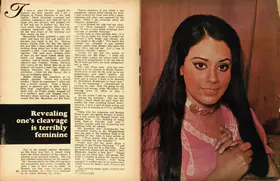 Bharathi, N. (Interviewer). Revealing one's cleavage is terribly feminine. In <i>Sunday.</i> 02 December 1973 | Conversation | 00802306
