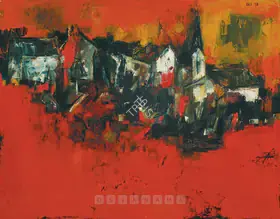 Raza, S.H. (Artist). The Village, 1958 | Painting