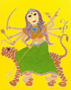 Shyam, Venkat (Artist). Untitled (Rechristened Durga, the Mother Goddess), 2022 | Painting