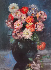 Ara, K.H. (Artist). Zinnias, 1940 | Painting