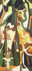 Senanayake, Senaka (Artist). Untitled (Giraffes), 1972 | Painting