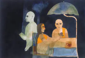 Narayan, Badri (Artist). Peering Into The Void And A Flower For The Boddhisattva, 2003 | Painting