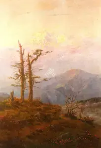 Burns, Cecil A. (Artist). River Landscape with a Ruin of a Mosque, n.d. | Painting