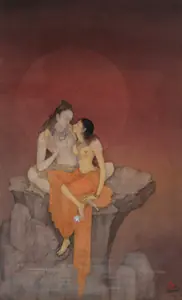 Ghoshal, Kalipada (Artist). Shiva and Parvati, 1938 | Painting