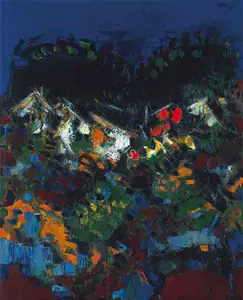 Raza, S.H. (Artist). Ciel Blue, 1960 | Painting