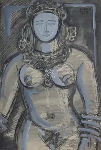 Souza, F.N. (Artist). Untitled (Nude), 1950 | Painting