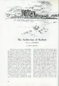 Brown, Percy (Essayist). The Architecture of Kashmir - Hindu and Buddhist. In <i>Marg - Heritage of Kashmir.</i> 8(2), pp. 40-52. Bombay: Marg, March 1955 | Essay | ArcHeritage | 00668829