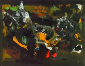 Raza, S.H. (Artist). Black Landscape, 1958 | Painting