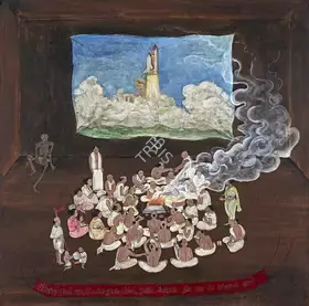 Harsha, N.S. (Artist). Charming Nation : Smoke Goes Up, Smoke Goes Down, 2005 | Painting