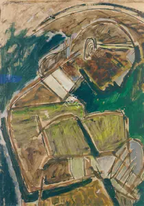 Husain, M.F. (Artist). The young lady with Drums, n.d. | Painting