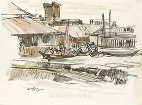 Abedin, Zainul (Artist). Untitled (Landscape), 1953 | Painting