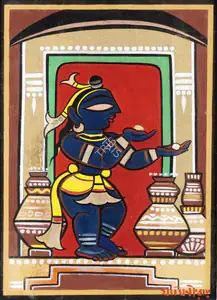 Roy, Jamini (Artist). Krishna Stealing Butter, n.d. | Painting