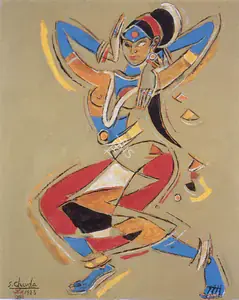 Chavda, Shiavax (Artist). Folk Dance, 1988 | Painting