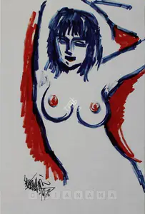 Sadequain (Artist). Female Nude, 1976 | Painting