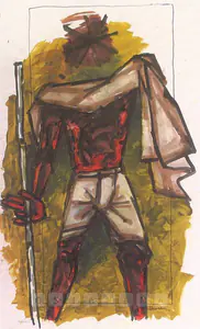 Husain, M.F. (Artist). Gandhi, c.1970 | Painting