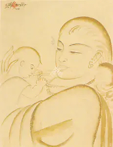 Bengal School (Artist). Mother And Child, 1941 | Drawing