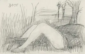 Souza, F.N. (Artist). Lovers, 1955 | Drawing