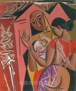 Keyt, George (Artist). Family, 1968 | Painting