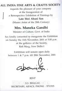 Sen, Abani (Artist). Abani Sen, 2001 | Solo Exhibition Catalogue | 00876052