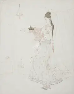 Chughtai, M.A.R. (Artist). Untitled (Maiden with child), n.d. | Drawing