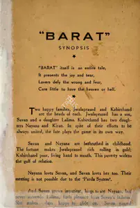 Gunjal (Director), Barat, 1942 | Song-Synopsis Booklet