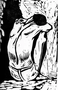 Hore, Somnath (Artist). Sitting figure, n.d. | Graphic Art
