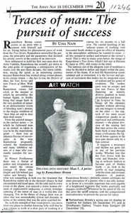 Nair, Dr. Uma (Writer). Traces Of Man: The Pursuit of Success, 18 December 1998 | Newspaper clipping