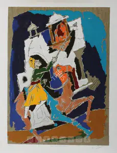 Husain, M.F. (Artist). Folk Lore: Jaisalmer, n.d. | Graphic Art