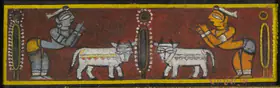 Roy, Jamini (Artist). Untitled (Krishna and Balaram), n.d. | Painting