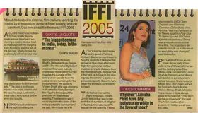 Mishra, Sudhir (Reporter). IFFI 2005, 26 November 2005 | Newspaper Clipping | 00853275