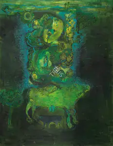Das, Amitava (Artist). The Emerald Forest, 1969 | Painting