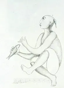 Bawa, Manjit (Artist). Man With Fish, 1997 | Drawing