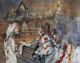 Ray, Shyamal Dutta (Artist). Offering, n.d. | Painting