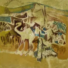 Sivanesan, M. (Artist). Untitled (Desert Caravan), 1970 | Painting