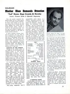 Mazhar Khan Demands Attention - "Yad" Draws Huge Crowds at Novelty - Asiatic Pictures make a Splendid Beginning. In <i>Filmindia.</i> 9(3), pp. 57, 59, 61. Bombay: Baburao Patel, March 1943 | Film Review | CinemaEducation | 00858729