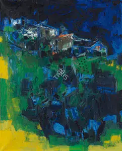 Raza, S.H. (Artist). Paysage, 1958 | Painting