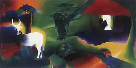 Mansoori, Nabibaksh (Artist). The News On Village, 1997 | Painting