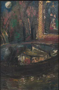 Mookherjea, Sailoz (Artist). Night At Jhelum Series, 1958-1959 | Painting