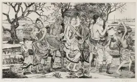 Bagchi, Radha (Artist). Back From The Fair, n.d. | Graphic Art