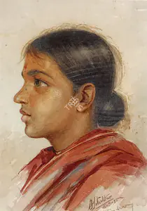 Satwalekar, Madhav (Artist). Hindu Woman, 1995 | Drawing