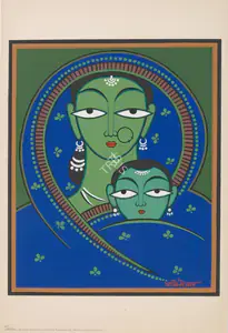 Roy, Jamini (Artist). Untitled (Mother & Child), n.d. | Graphic Art