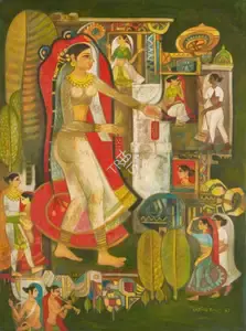 Raut, Harish (Artist). Malvika the Dancer, 1987 | Painting