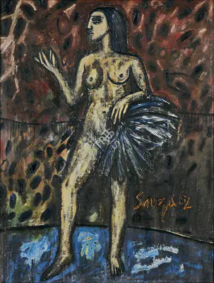 Souza, F.N. (Artist). Fan Dancer, 1962 | Painting