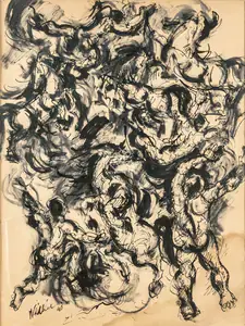 Biswas, Nikhil (Artist). Combat Series, 1965 | Drawing